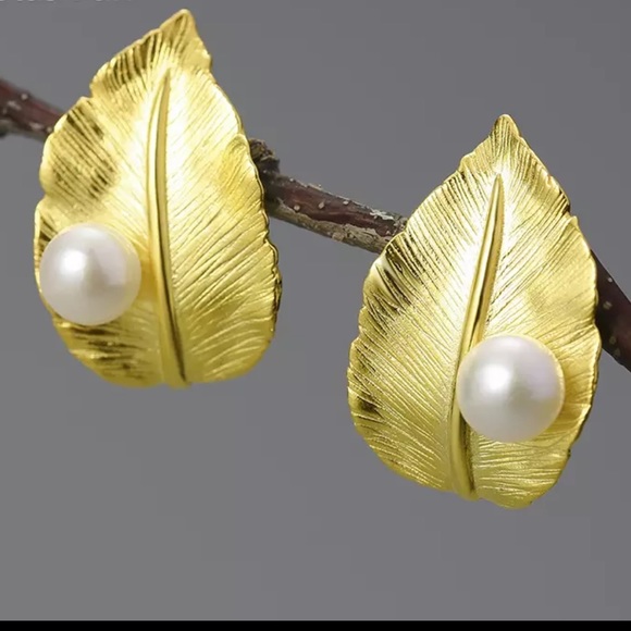 🎁 925 Silver Artisan Handmade Natural Pearl The Zenaide Earrings - Picture 3 of 7